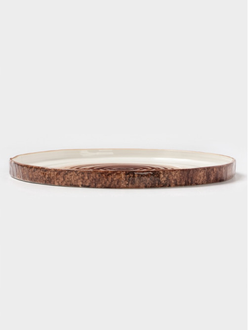 Тарелка Magistro Wood, d=25.3 см, фарфор, коричневая
