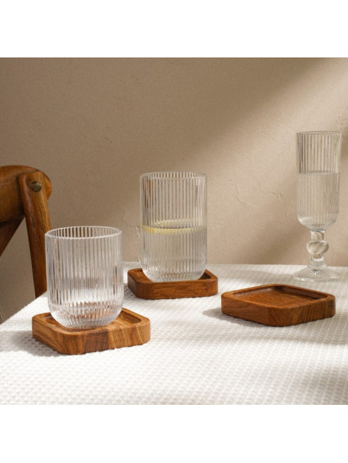 Набор тарелок - подставок SL Home, 10×10×2 см, 3 шт., дуб
