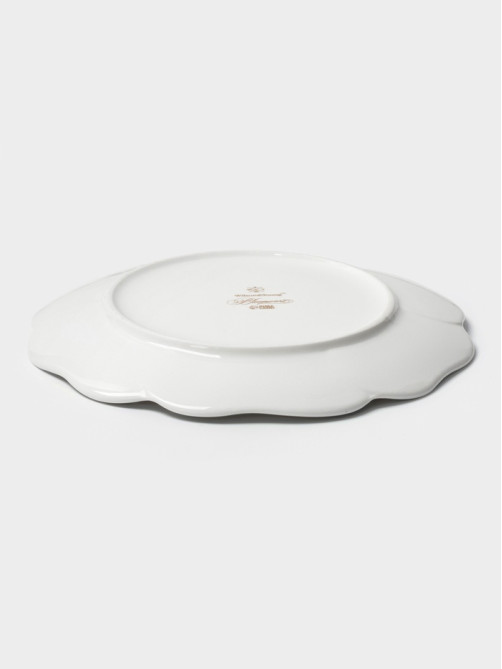 Тарелка десертная WY Bloomware. d=20 см, фарфор, белая, зелёная
