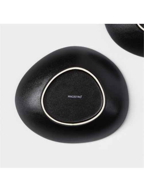 Набор тарелок фарфоровых Magistro Carbon, 21×18.5 см, 2 шт., цвет чёрный