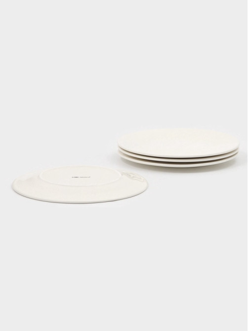 Тарелки обеденные Доляна White Label, набор 4 шт., d=25 см, утолщенный край, фарфор, белые