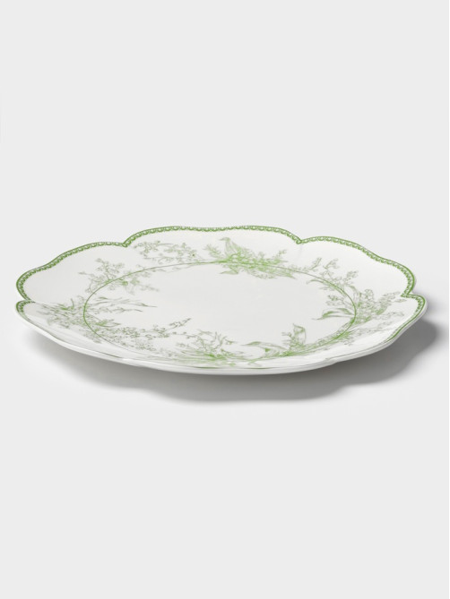 Тарелка обеденная WY Bloomware. d=27 см, фарфор, белая, зелёная