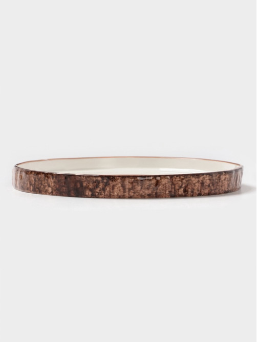 Тарелка Magistro Wood, d=20 см, фарфор, коричневая