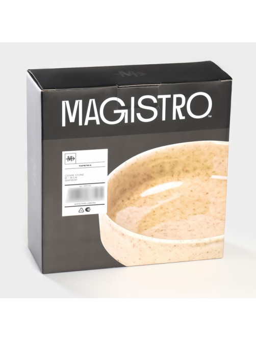 Тарелка глубокая Magistro Stone, d=18 см, фарфор, бежевая