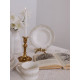 Тарелка глубокая WY Golden rays, 290 мл, d=22 см, фарфор, белая