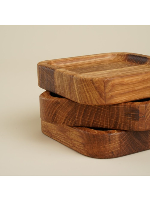 Набор тарелок - подставок SL Home, 10×10×2 см, 3 шт., дуб