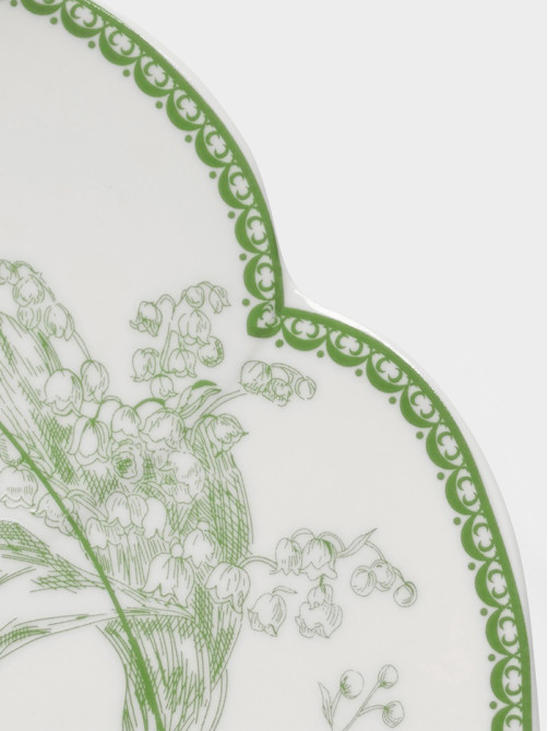 Тарелка обеденная WY Bloomware. d=27 см, фарфор, белая, зелёная
