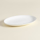 Тарелка для подачи SL Home «Каскарон», 25.4×18.5×2.5 см, овальная, костяной фарфор, белая