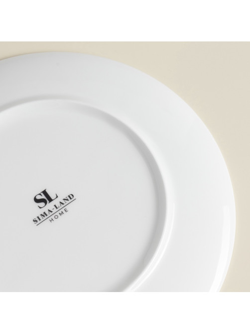 Тарелки SL Home «Каскарон», d=23.3 см, набор 2 шт., костяной фарфор, белые