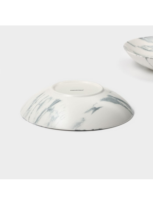 Тарелки глубокие Magistro Real Marble, 800 мл, 21×4.7 см, набор 2 шт., фарфор, белые