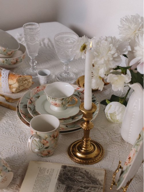 Тарелка WY Pink O'hara, d=27 см, фарфор, зелёная