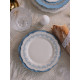 Тарелка WY Royal blue, d=20 см, фарфор, белая