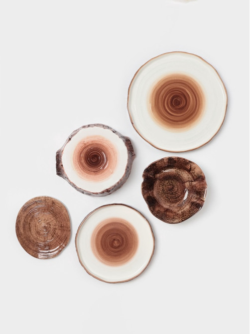 Тарелка глубокая Magistro Wood, 700 мл, d=18.2 см, фарфор, коричневая