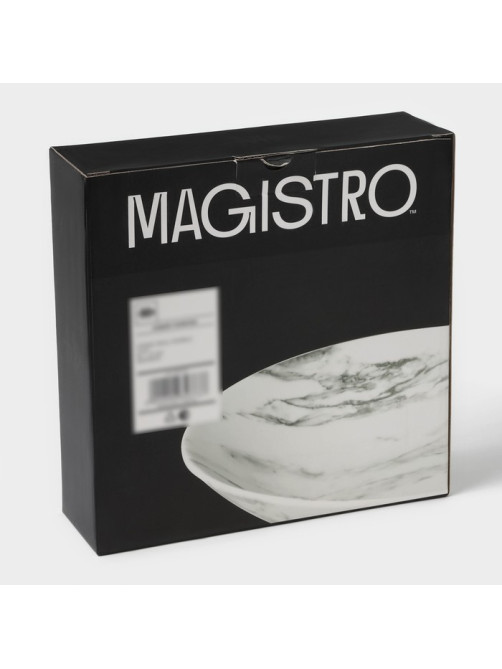 Тарелки глубокие Magistro Real Marble, 800 мл, 21×4.7 см, набор 2 шт., фарфор, белые