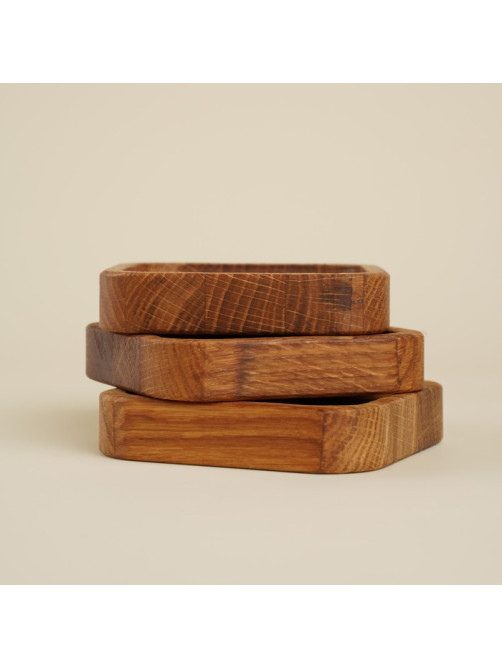 Набор тарелок - подставок SL Home, 10×10×2 см, 3 шт., дуб