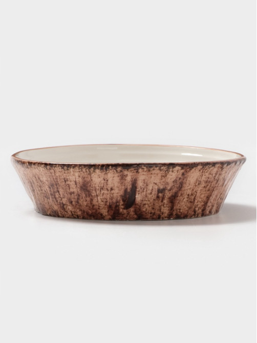 Тарелка глубокая Magistro Wood, 700 мл, d=18.2 см, фарфор, коричневая