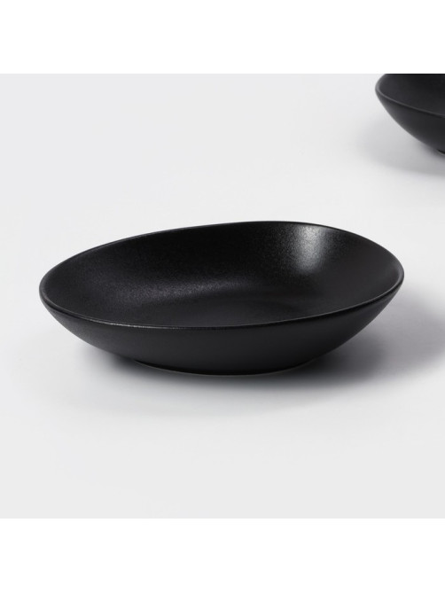 Набор тарелок фарфоровых Magistro Carbon, 21×18.5 см, 2 шт., цвет чёрный