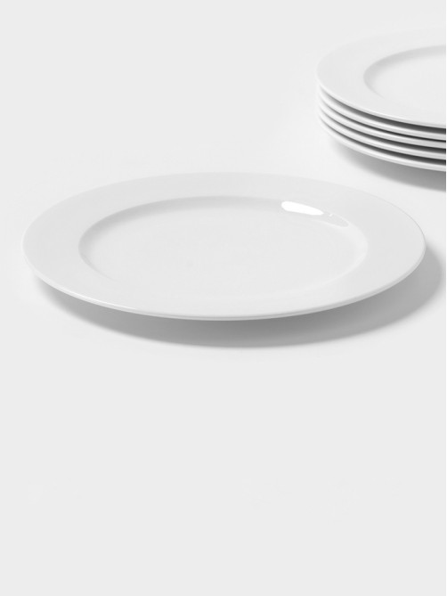 Тарелки Magistro Basic bistro, d=27 см, набор 6 шт., фарфор, белые