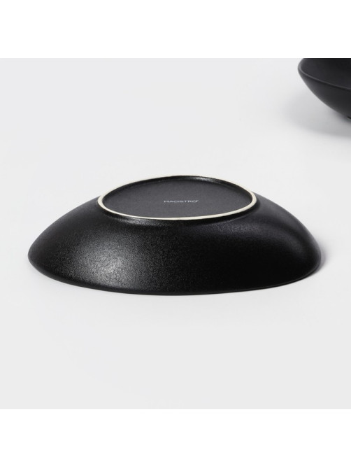 Набор тарелок фарфоровых Magistro Carbon, 21×18.5 см, 2 шт., цвет чёрный