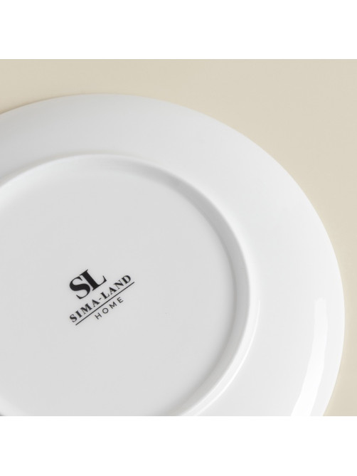 Тарелки SL Home «Каскарон», d=20 см, набор 2 шт., костяной фарфор, белые