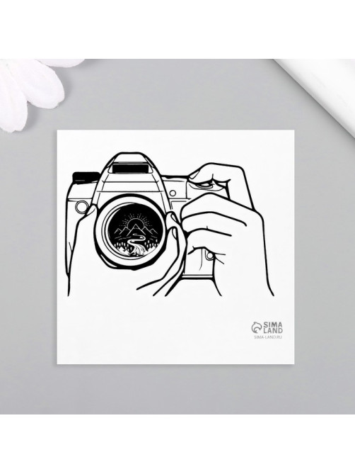 Переводная тату на тело чёрная «Фотик», 6×6 см