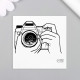 Переводная тату на тело чёрная «Фотик», 6×6 см
