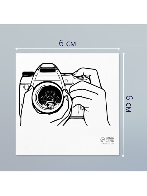 Переводная тату на тело чёрная «Фотик», 6×6 см