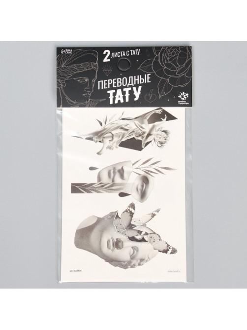 Переводные татуировки «Скульптура», временные, 2 листа, тату — 7 шт.