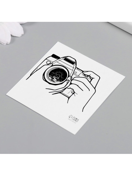 Переводная тату на тело чёрная «Фотик», 6×6 см
