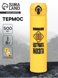 Термос «Работа мозга», 500 мл, 7×26 см