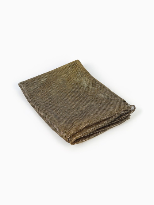 Лоскут ткани трикотажный сетка, чёрно-золотой, 100×150 см