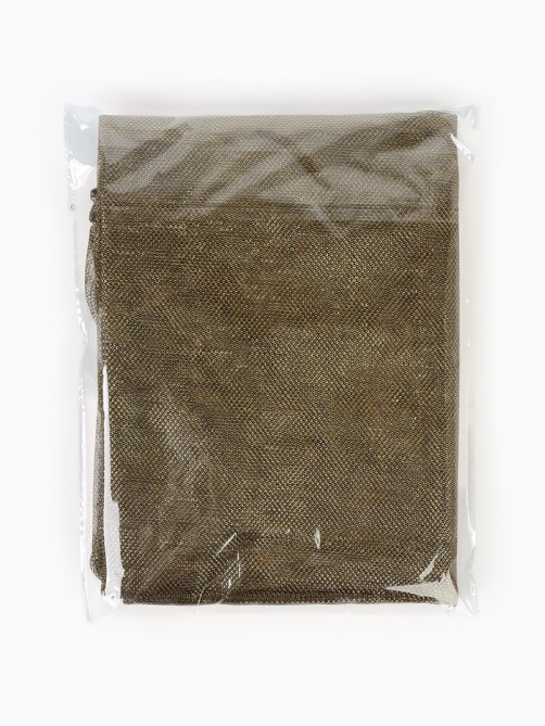 Лоскут ткани трикотажный сетка, чёрно-золотой, 100×150 см