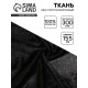 Ткань для рукоделия и шитья, мех коротковорсовой на трикотажной основе, ширина 155 см, чёрная