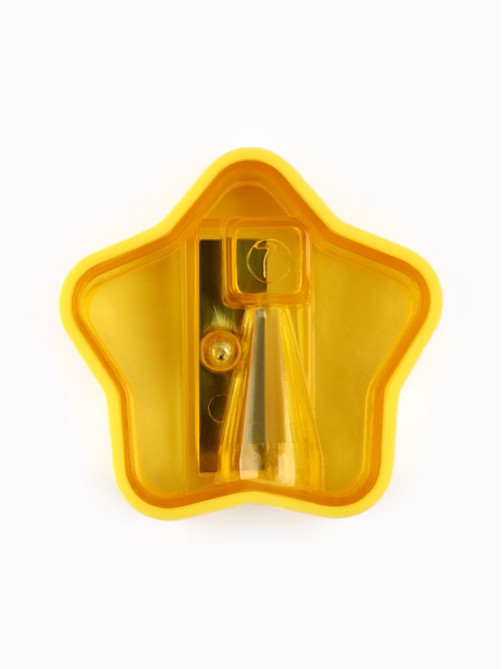 Точилка для карандашей, звезда, жёлтая, размер 3.5×3.5 см