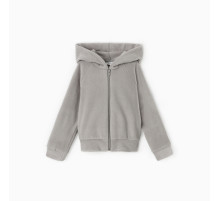 Толстовка для девочки флисовая MINAKU: Fleece Soft, серая, рост 104-110 см