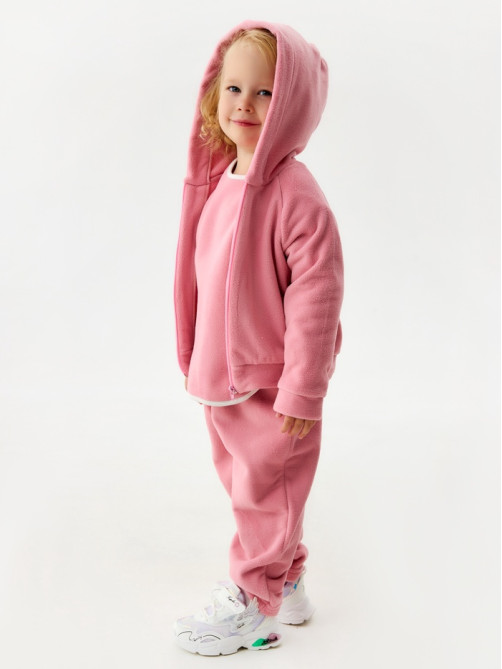 Толстовка для девочки флисовая MINAKU: Fleece Soft, розовая, рост 104-110 см