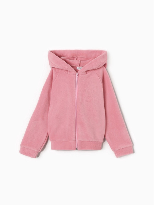 Толстовка для девочки флисовая MINAKU: Fleece Soft, розовая, рост 104-110 см