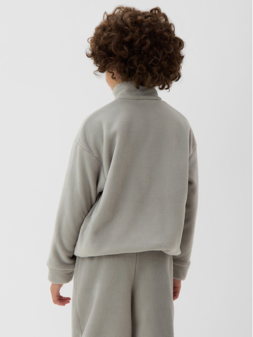 Толстовка флисовая детская MINAKU: Fleece Soft, серая, рост 128-134 см