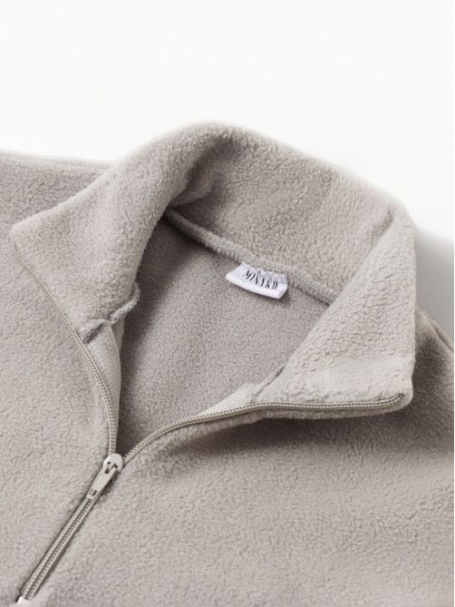 Толстовка флисовая детская MINAKU: Fleece Soft, серая, рост 110-116 см