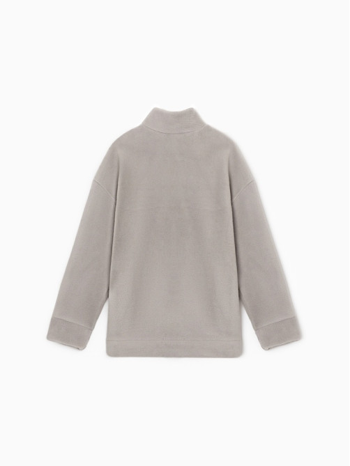Толстовка флисовая детская MINAKU: Fleece Soft, серая, рост 128-134 см
