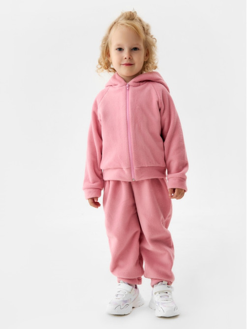 Толстовка для девочки флисовая MINAKU: Fleece Soft, розовая, рост 110-116 см