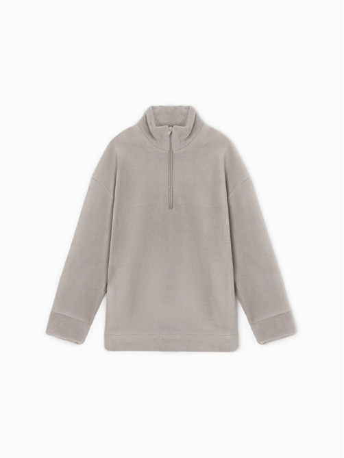 Толстовка флисовая детская MINAKU: Fleece Soft, серая, рост 116-122 см