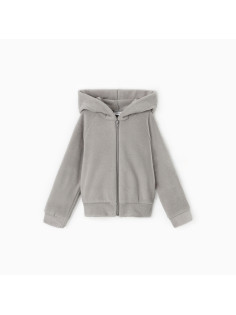 Толстовка для девочки флисовая MINAKU: Fleece Soft, серая, рост 98-104 см