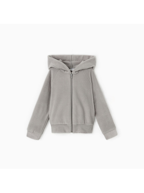 Толстовка для девочки флисовая MINAKU: Fleece Soft, серая, рост 98-104 см