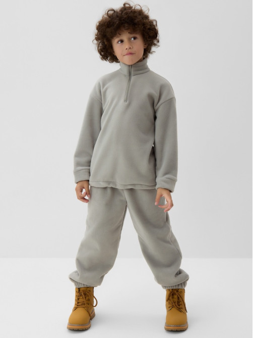 Толстовка флисовая детская MINAKU: Fleece Soft, серая, рост 134-140 см