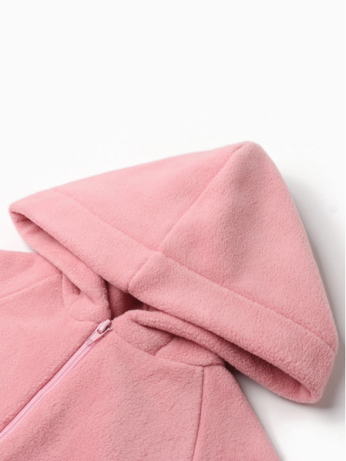 Толстовка для девочки флисовая MINAKU: Fleece Soft, розовая, рост 104-110 см