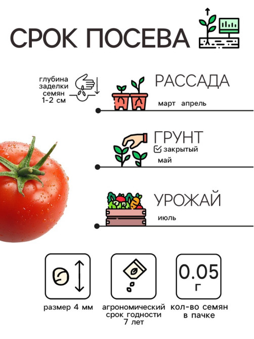 Семена Томат «Верлиока», индетерминантный, высокорослый, 0.05 г