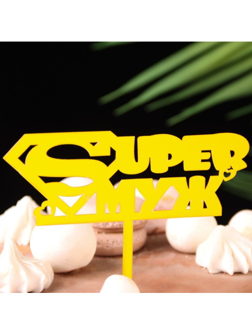 Топпер для торта «Super Муж», золотой