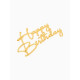 Топпер для торта Happy Birthday, цвет золотой