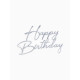 Топпер для торта Happy Birthday, цвет серебро